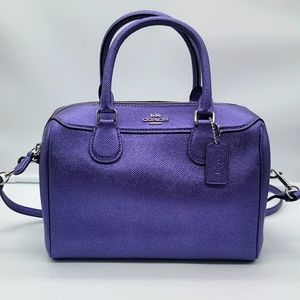 Coach Mini Bennett Satchel Metallic Periwinkle NWOT